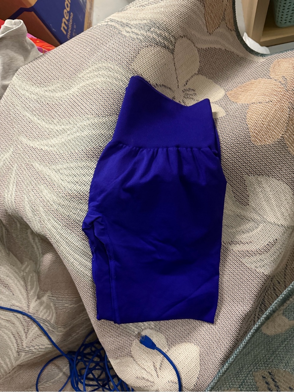 NVGTN Royal Blue High-Waist Active Leggings Shorts